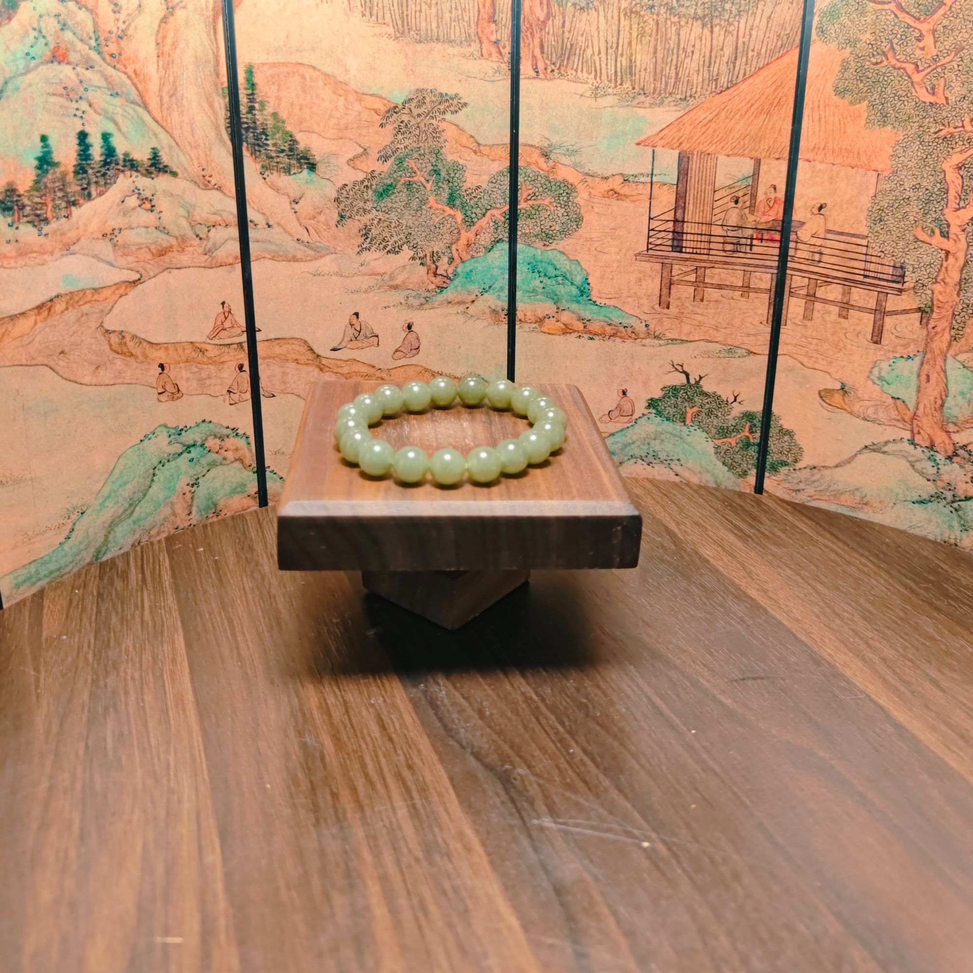 U和田玉圆珠手串（卡10）0266