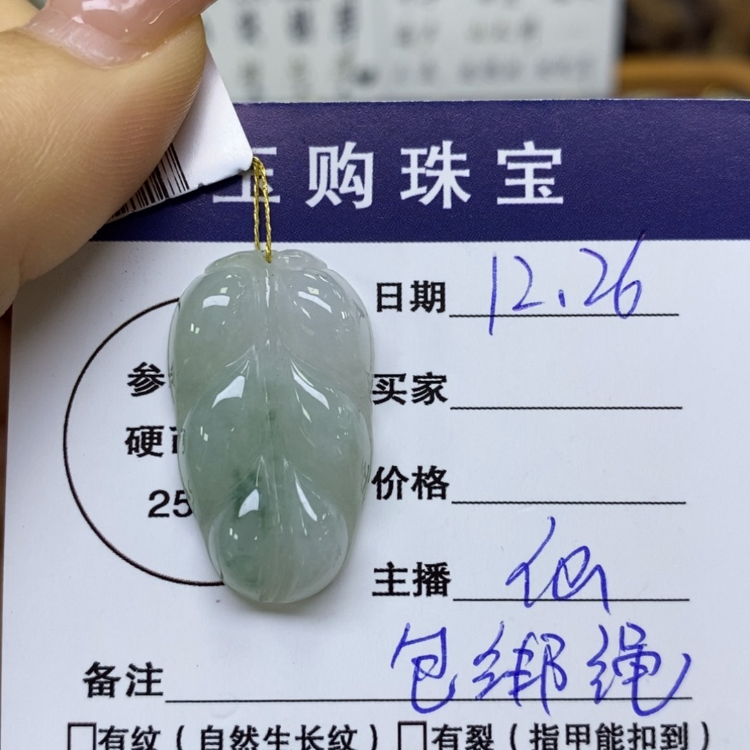 颈饰未镶嵌翡翠叶子