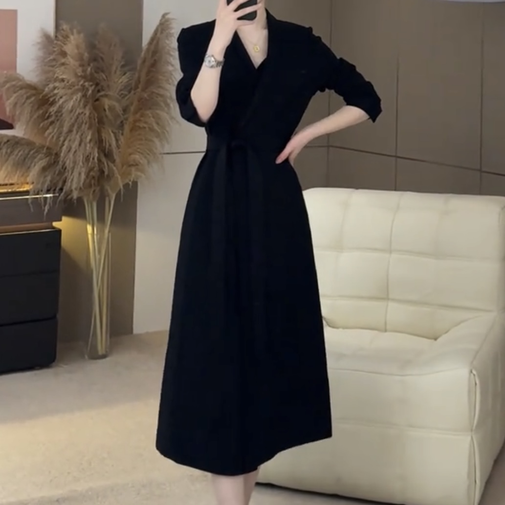 现货2025秋季新款气质优雅休闲显瘦轻熟女人味长款外套S-XL