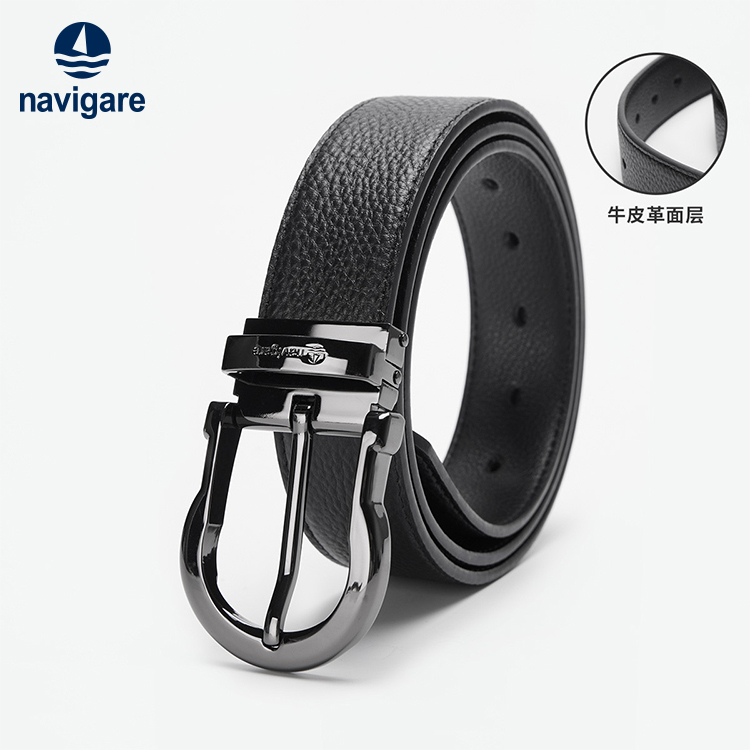 [礼盒包装]navigare意大利小帆船经典针扣皮带男士高档休闲腰带