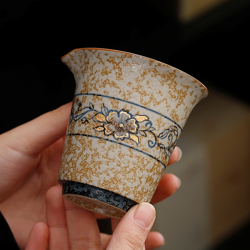 手绘青花瓷火红石功夫茶具茶壶盖碗公道杯品茗杯主人杯2025新款