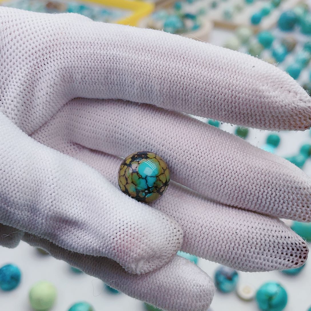 绿松石特色圆珠未镶嵌喜*洋