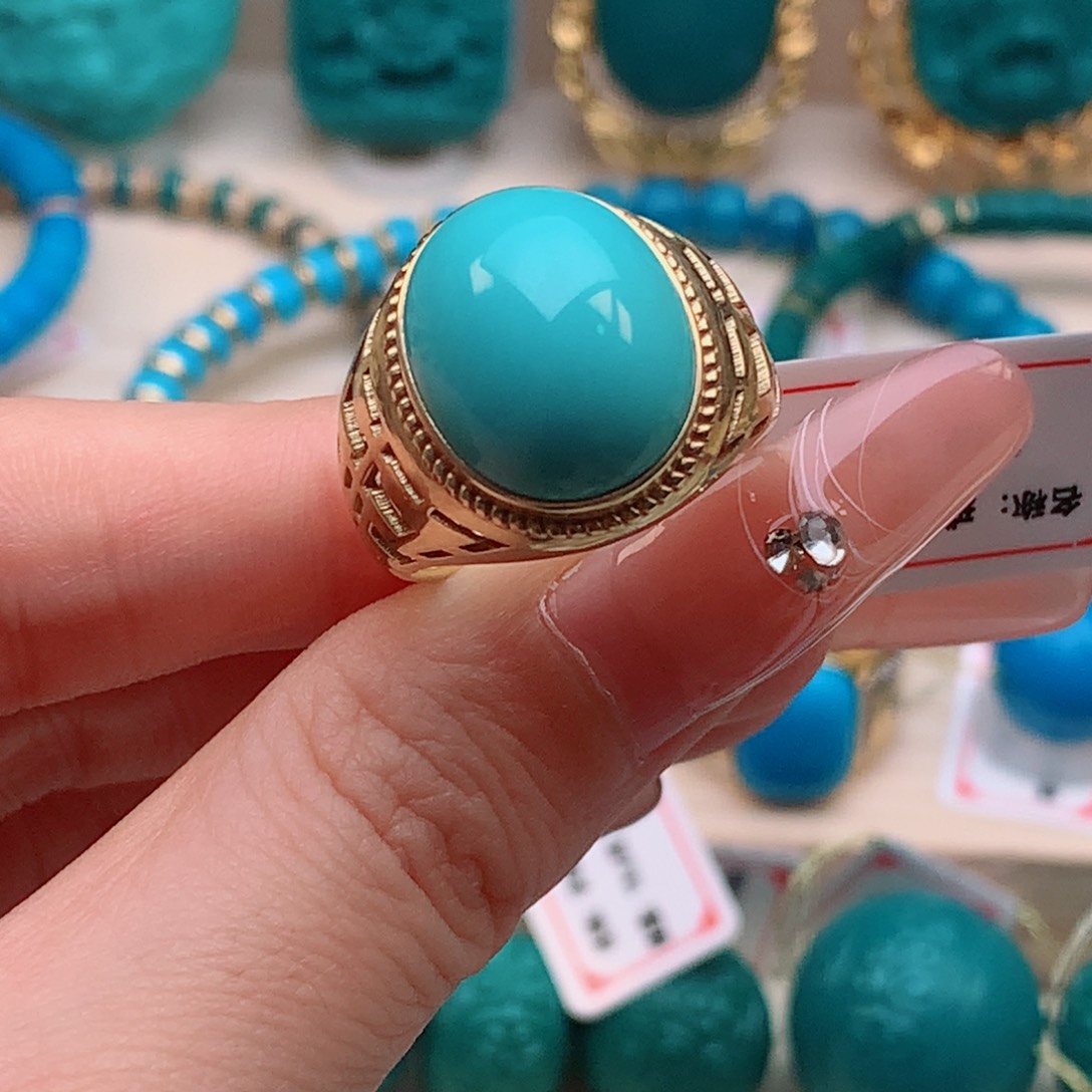 【闪购商品】绿松石18K金镶嵌配饰阿*