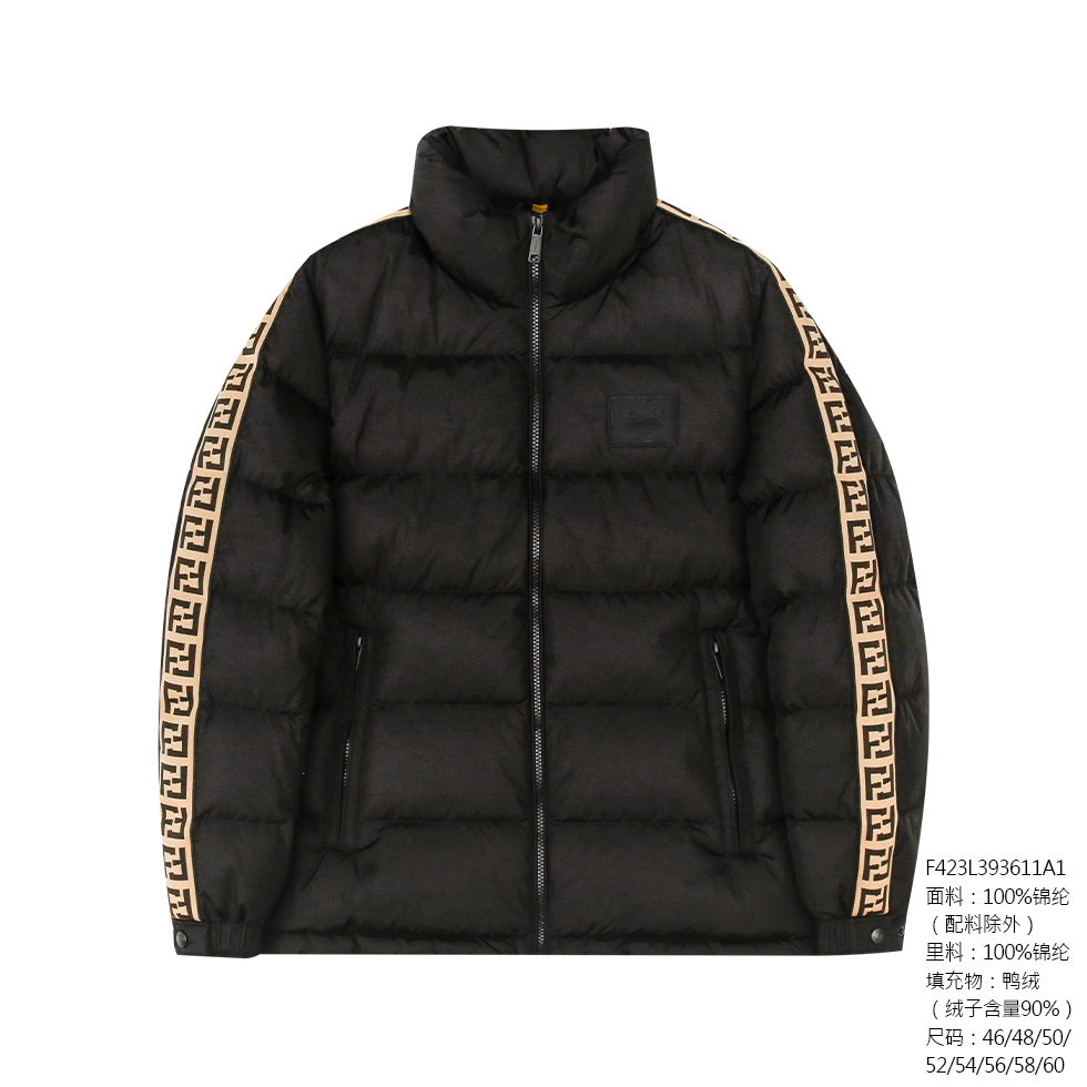 FENDILOR24秋冬新款经典侧条纹羽绒服冬季保暖外套 F423L393611A