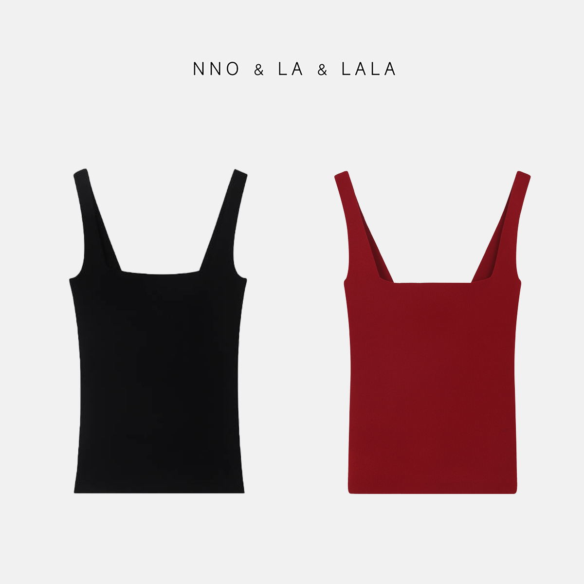 LA 两色 法式 方领针织 吊带26786