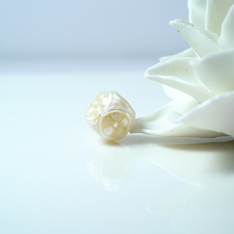 【品众慧子】珍珠桃花六方花珠单珠时尚简约配饰精美气质百搭