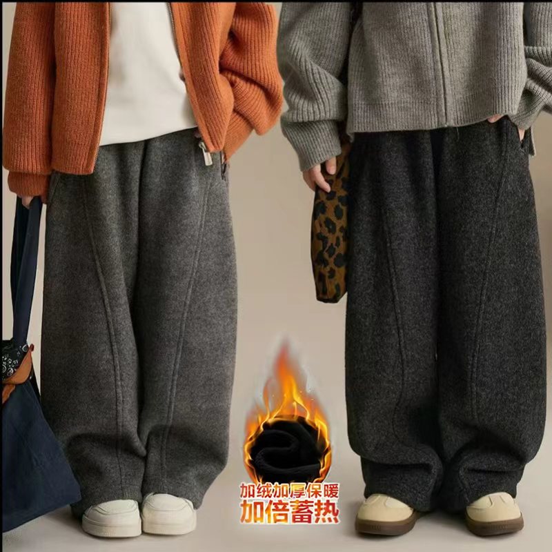 【治愈系】儿童加绒弯刀裤2025秋冬新款两穿亲子装