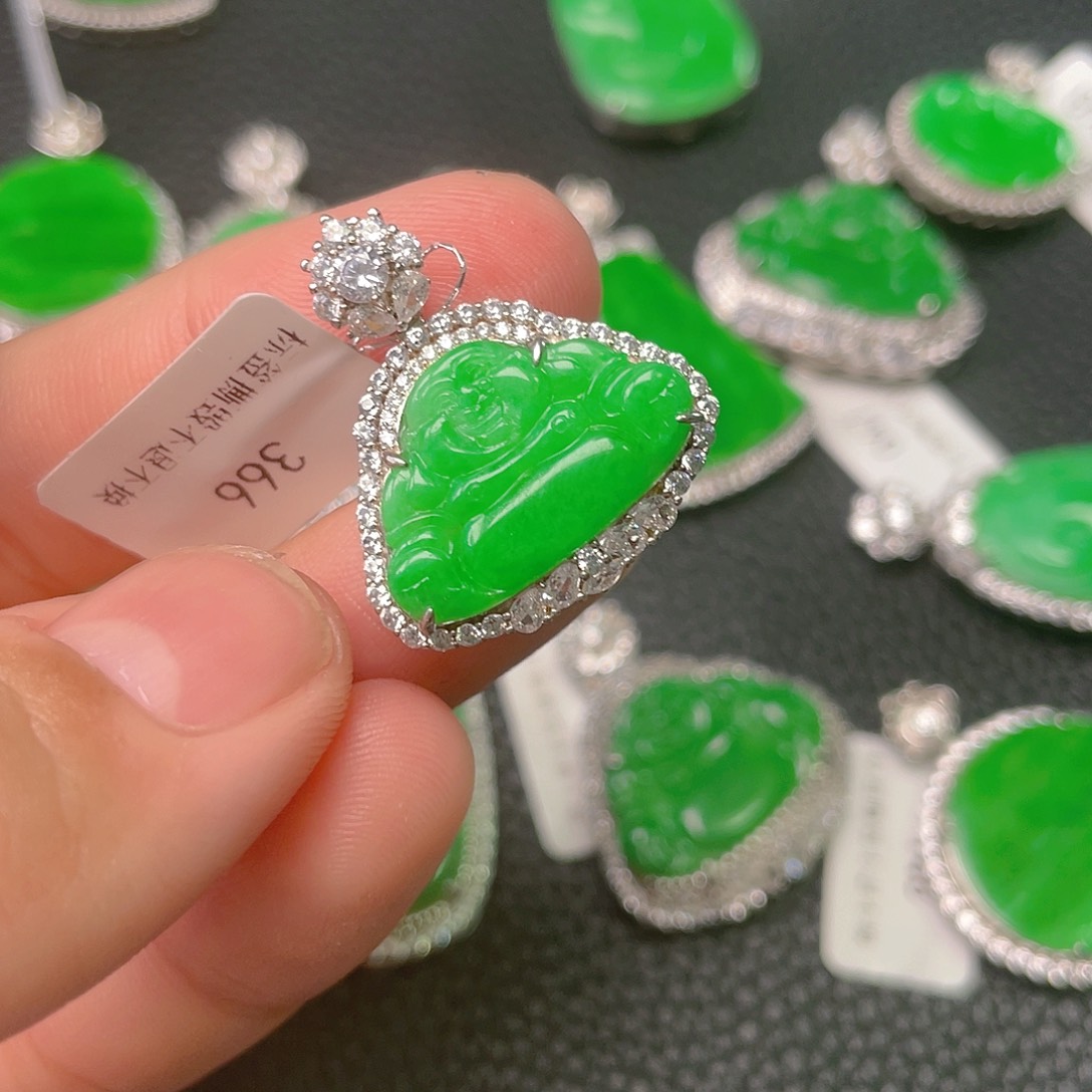 【闪购商品】翡翠吊坠(不含链)银S925镶嵌