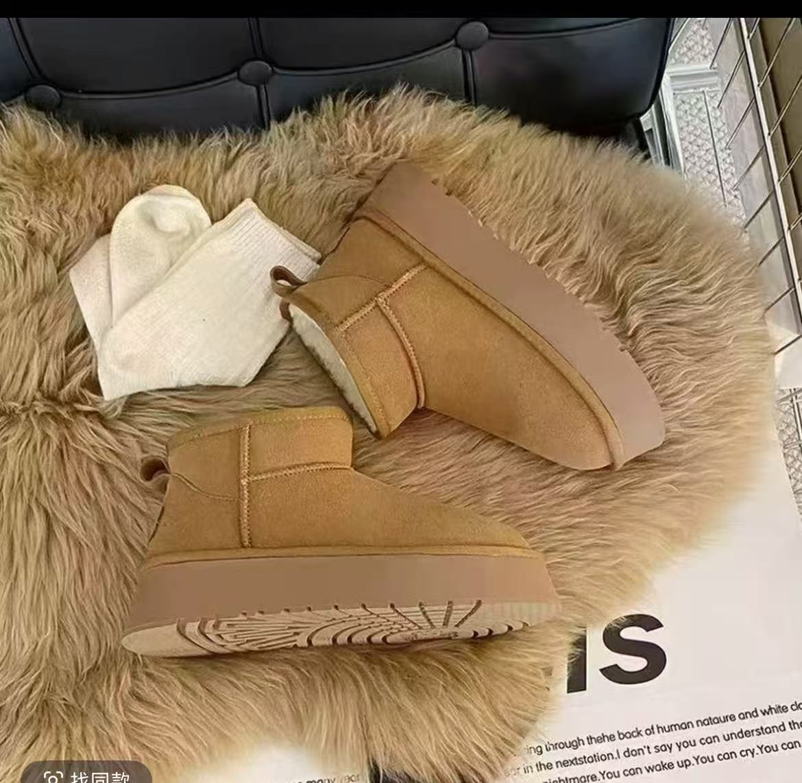 【品牌特卖】2025保暖时尚冬季新款棉鞋女平底加绒保暖雪地棉鞋bh