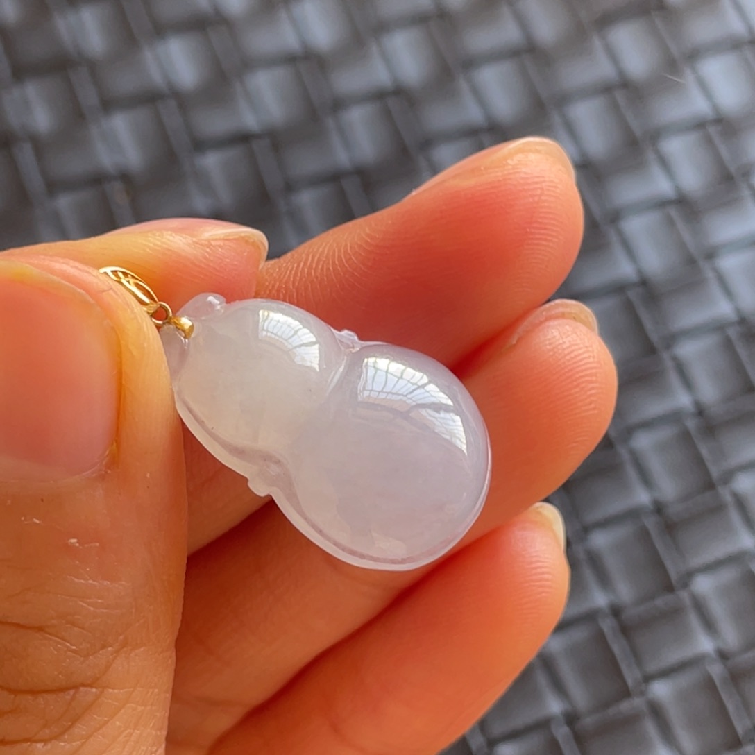 翡翠颈饰18K金镶嵌葫芦