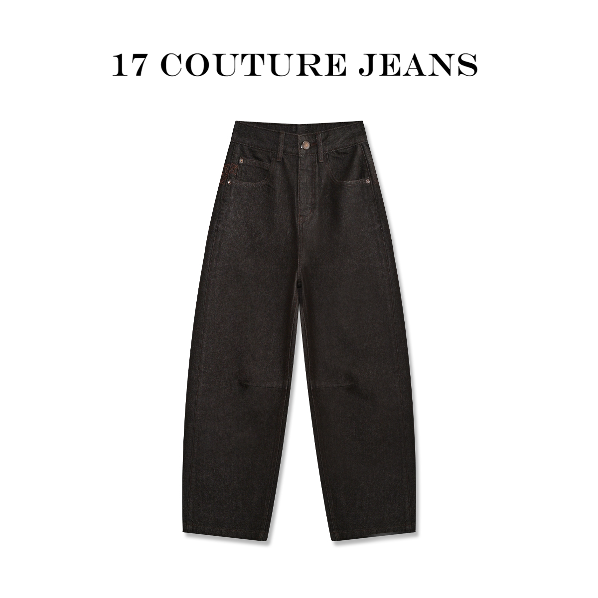 17 JEANS四季款-复古阔腿无弹显瘦爆款百搭休闲弯刀牛仔裤K09271