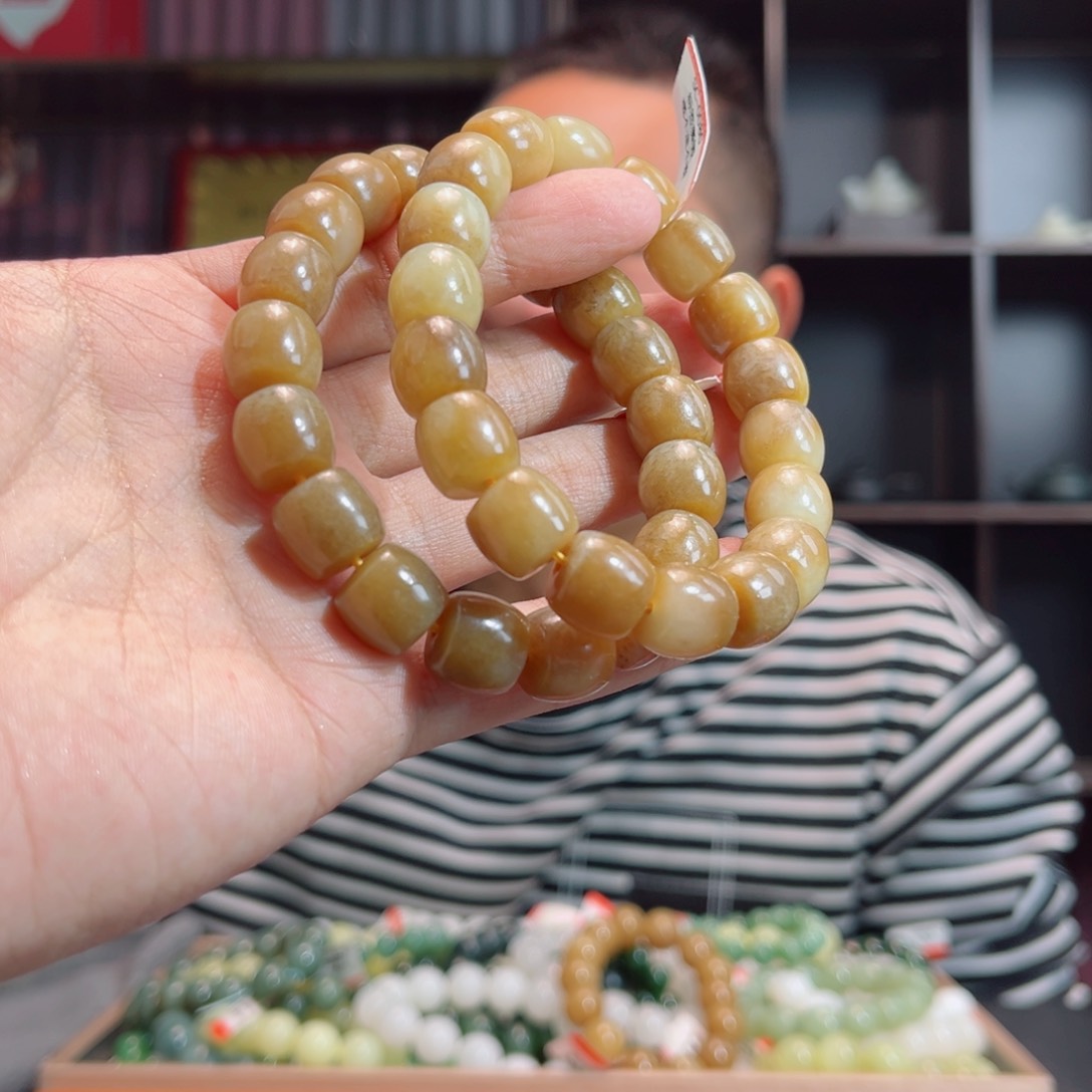 和田玉手链未镶嵌手串新疆且末金山料多样性拍一发一12