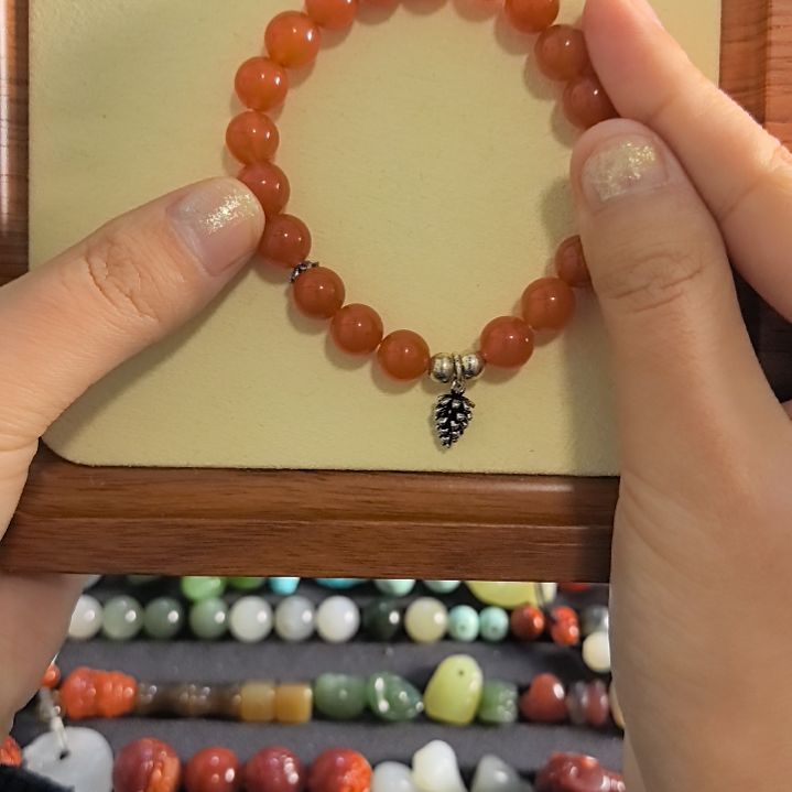 南红玛瑙手链合金