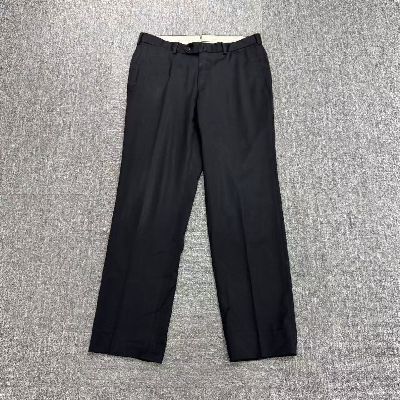 95新 ZEGNA 黑色羊毛休闲裤/48码/17587