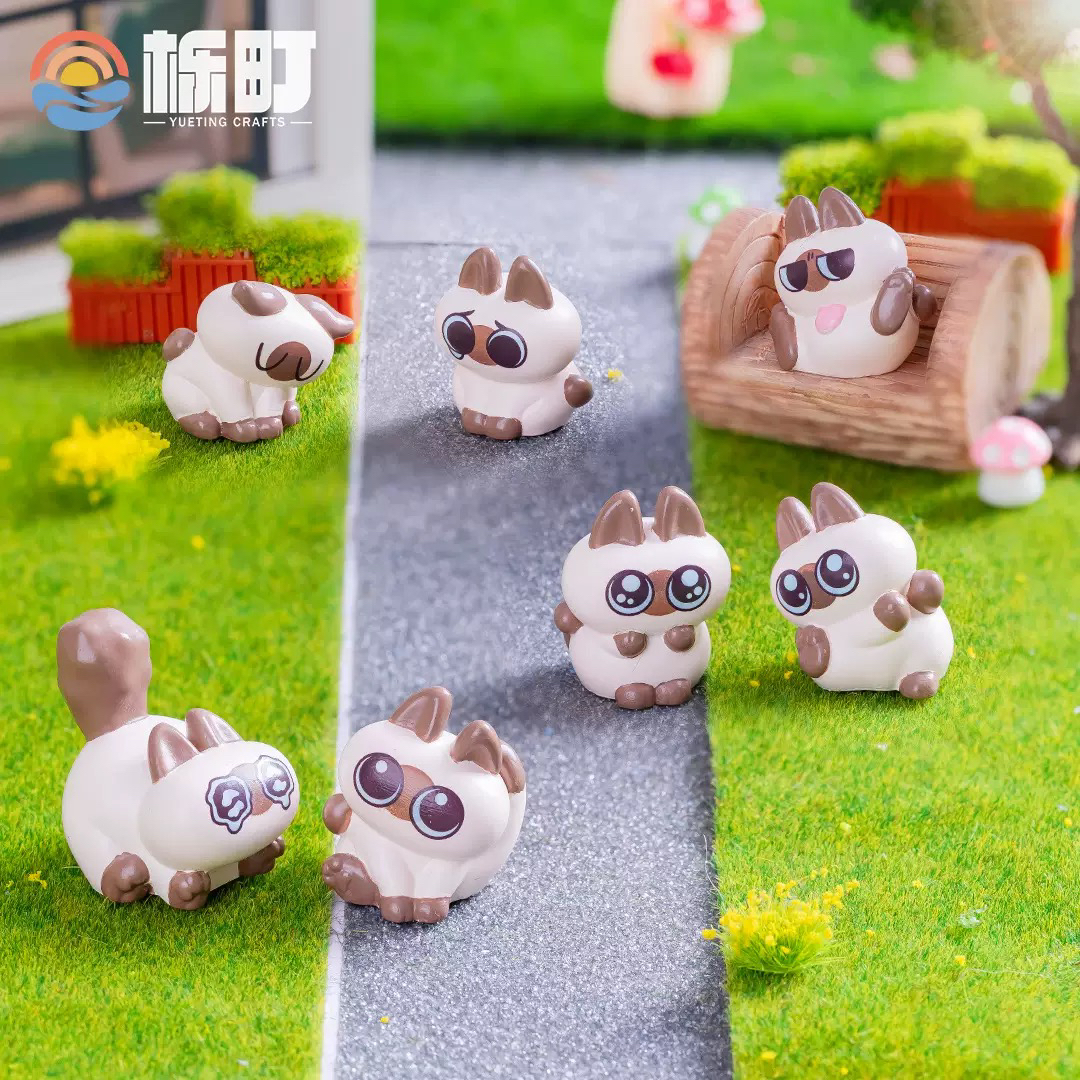 【双许愿+九宫格】暹罗猫小豆泥diy饰品树脂小摆件