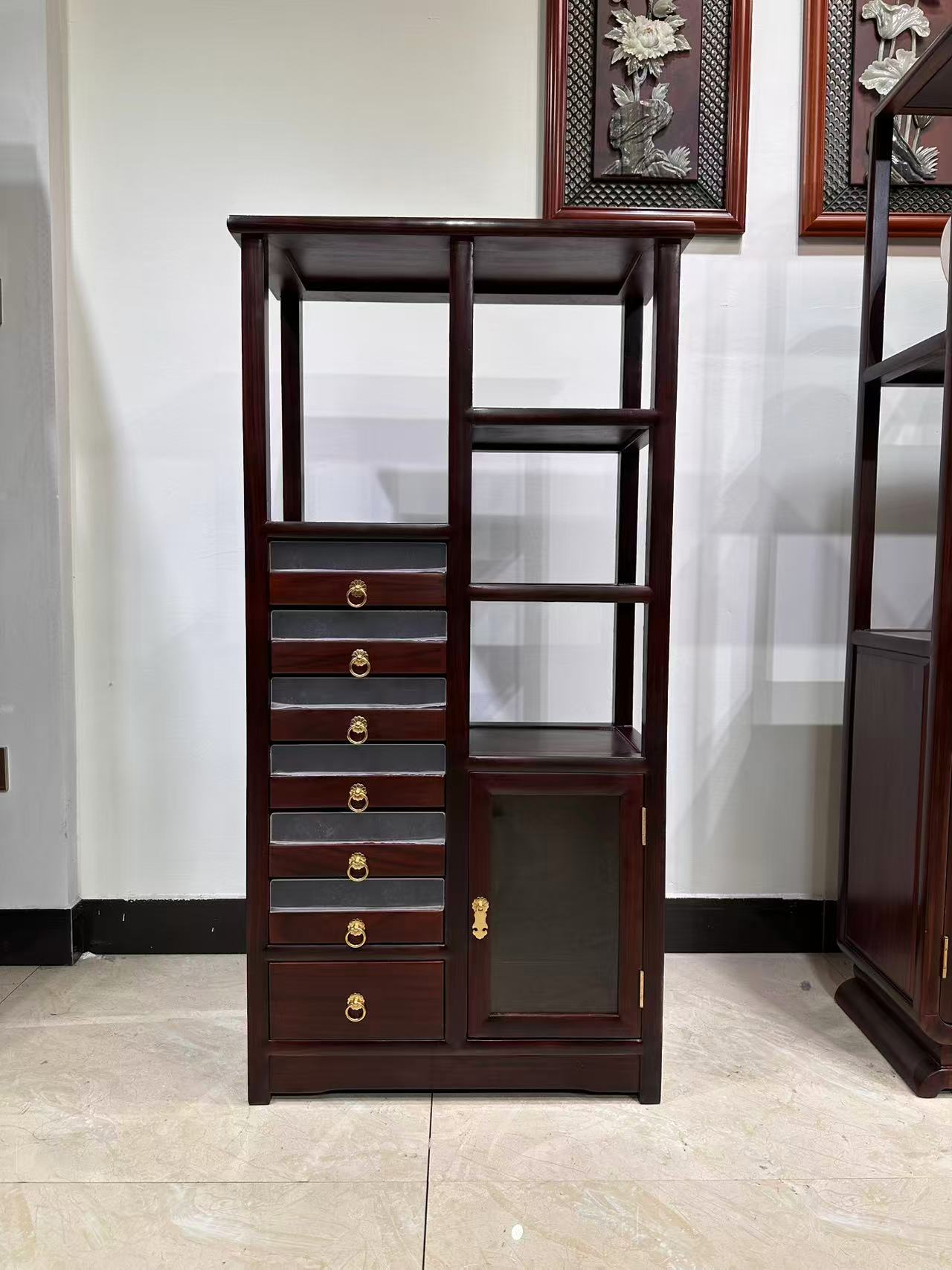 南美黑酸枝木收藏品柜牙科柜茶饼柜65*33*128