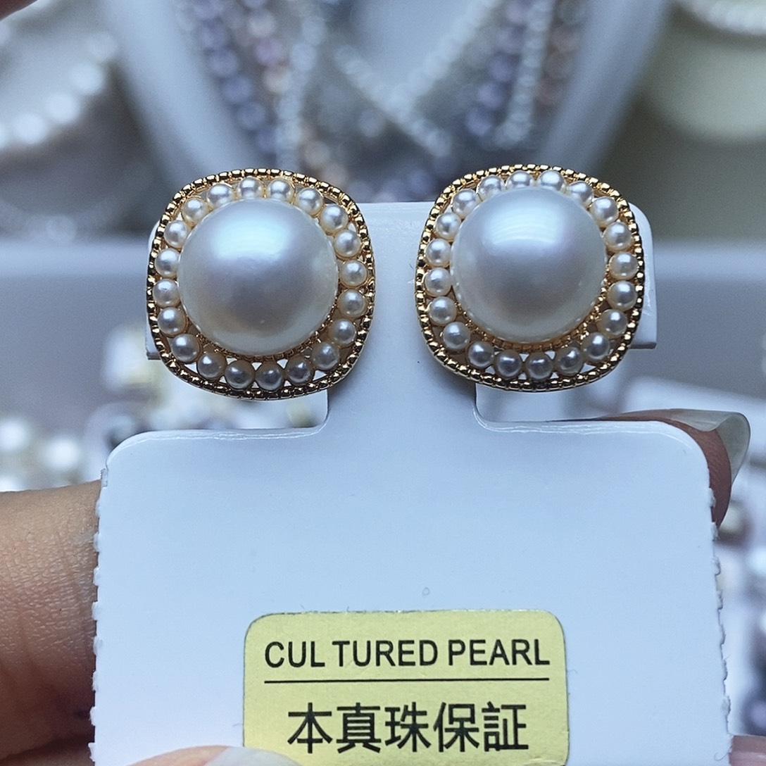 未镶嵌淡水珍珠耳钉