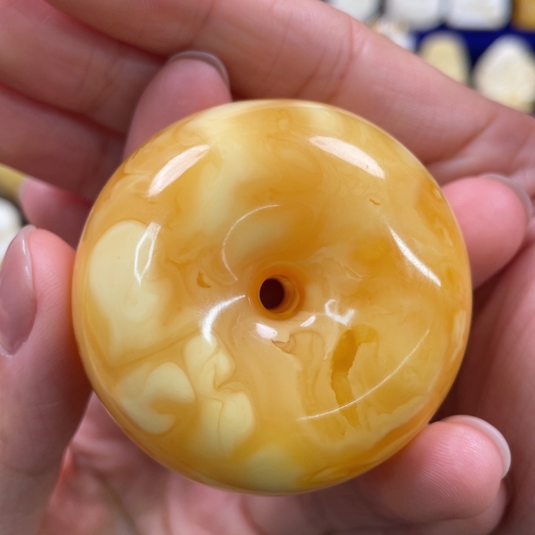蜜蜡裸石未镶嵌琥珀蜜蜡平安扣