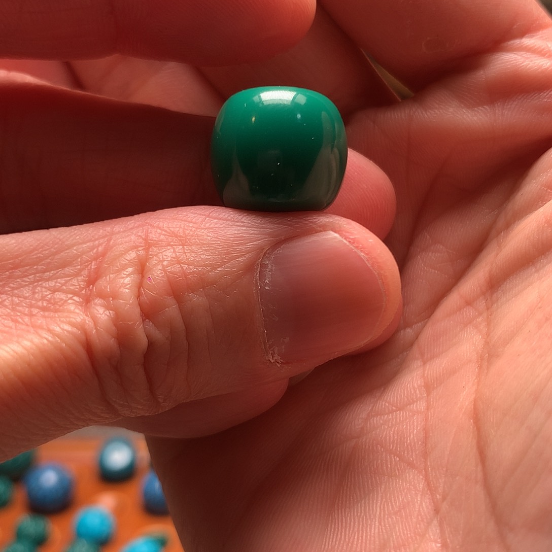 琉璃颈饰K***s油绿色15.5mm老行