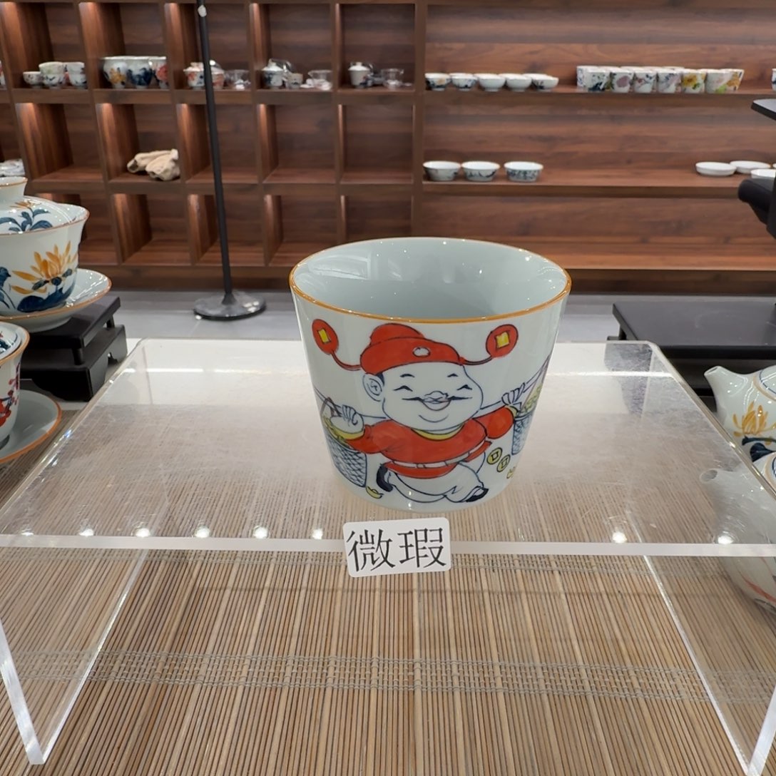 釉下手绘茶具微瑕