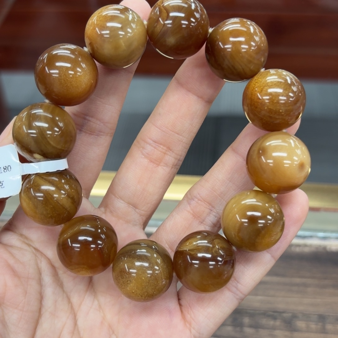 未镶嵌琥珀珠宝奇石平*18mm