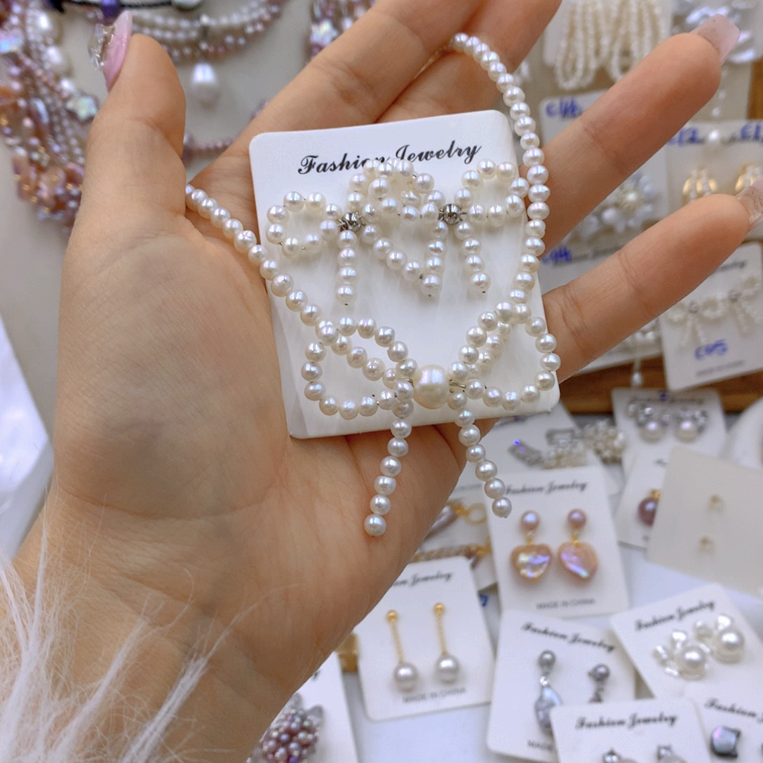 淡水珍珠耳饰 银S925镶嵌