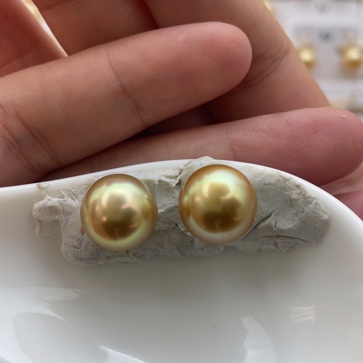 海水珍珠裸珠未镶嵌金珠11-11.5mm