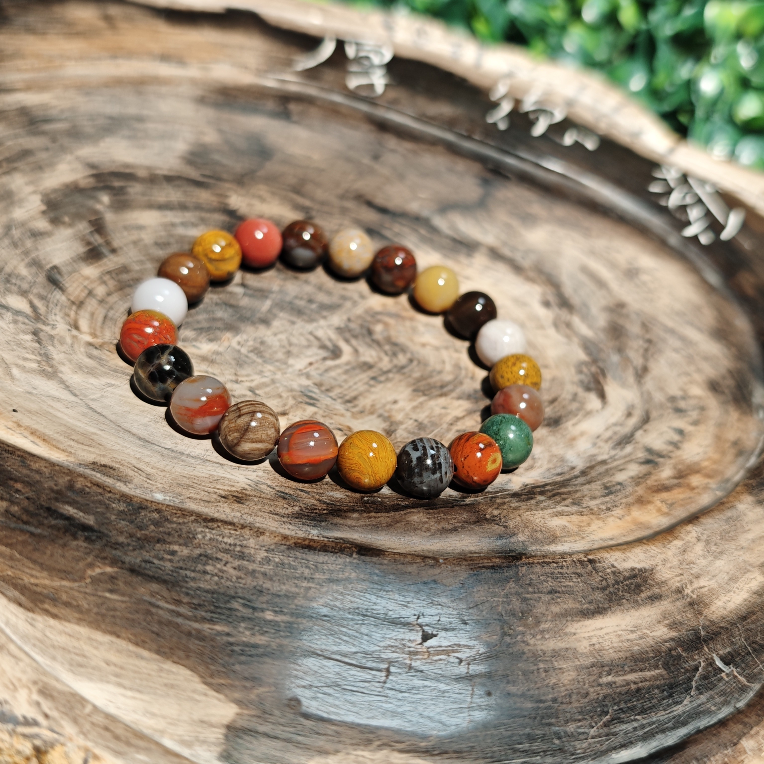 天然北票硅化玉多宝手串卡9.2