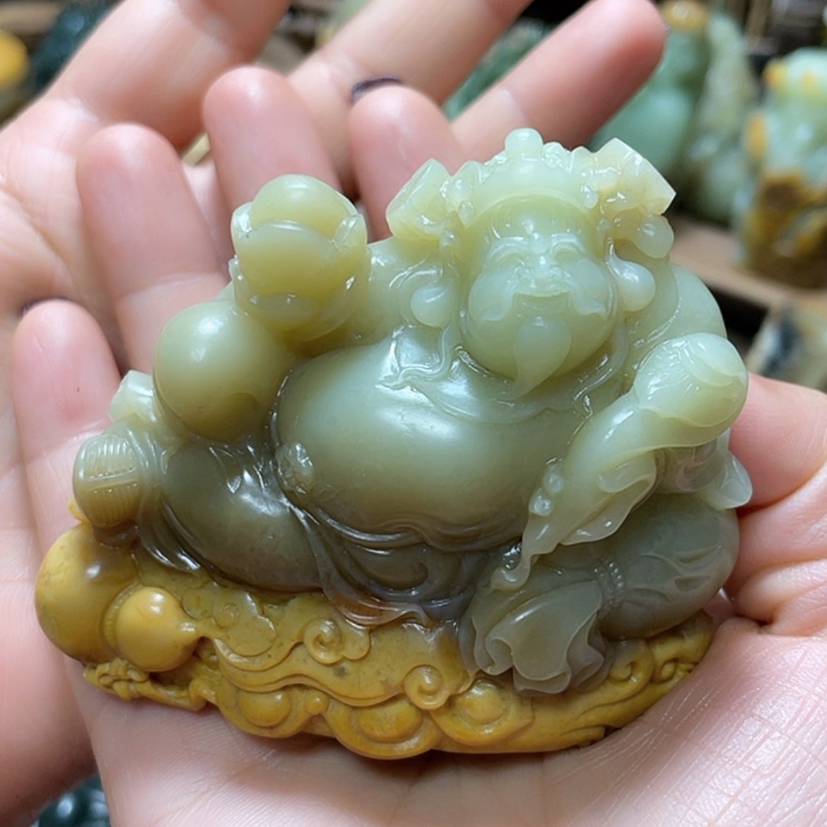 【闪购商品】岫岩河磨玉（透闪石质玉）把件未镶嵌用****2