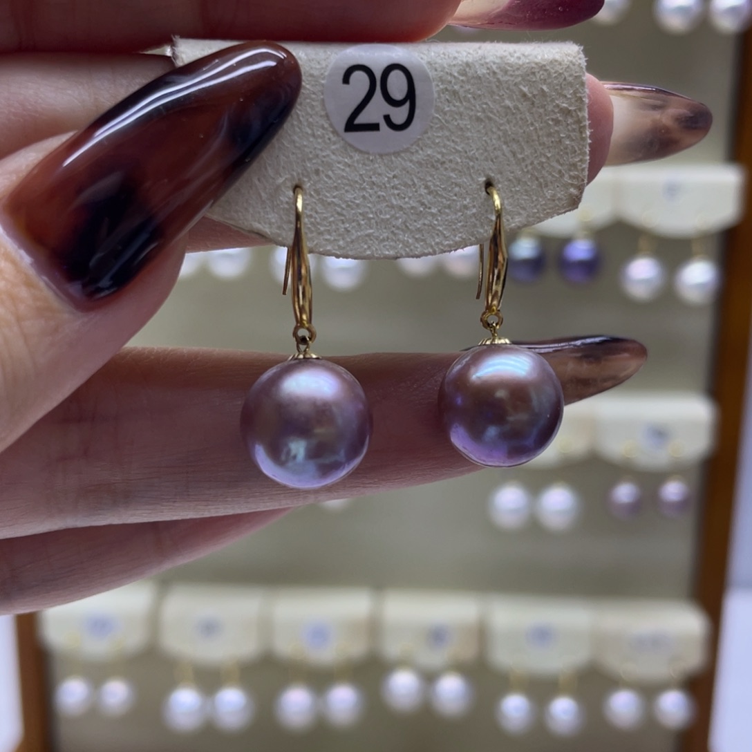 淡水珍珠耳饰18K金镶嵌