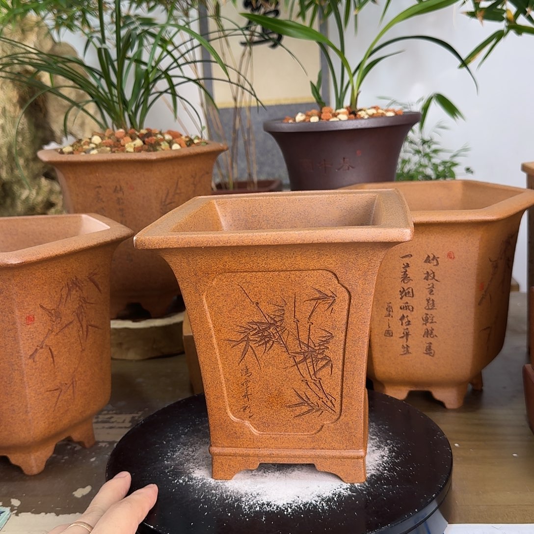 富***郑紫砂花盆紫砂花盆