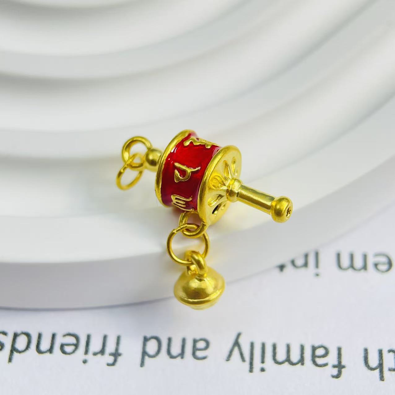 余金金臻选阁黄金足金999烤漆六字真言转经桶DP2886-0520