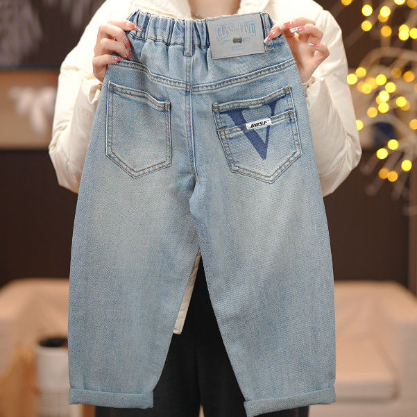 儿童牛仔裤2025春季新款时尚童装男童韩版百搭裤宝宝洋气宽松外穿