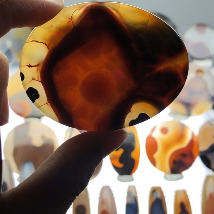 玛瑙/玉髓银S925镀金镶嵌珠宝半成品28霞