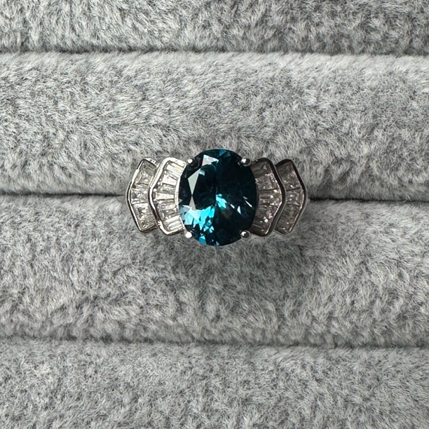 天然托帕石S925银镶嵌9*7