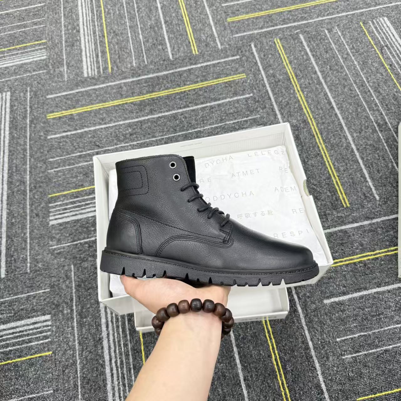 GEOX/会呼吸的鞋/U36DGD/冬款加绒侧拉链休闲皮鞋（皮鞋码）