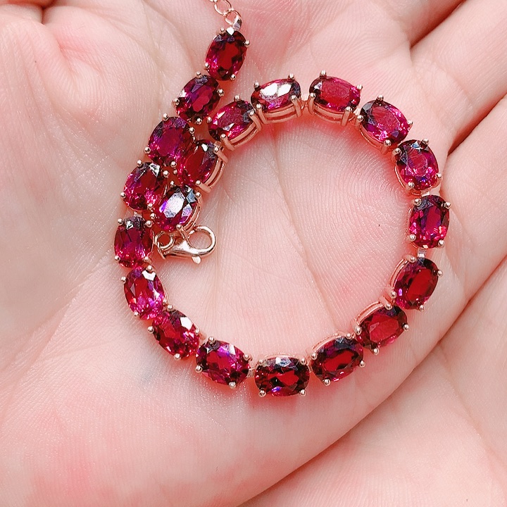 石榴石手链银S925镶嵌用****65✖️7