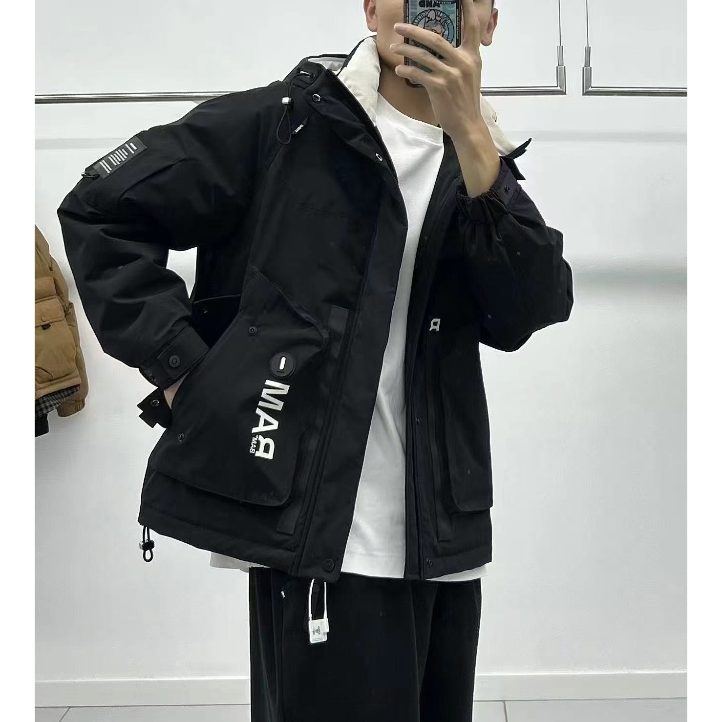 9909秋冬百搭时尚休闲男装连帽厚外套