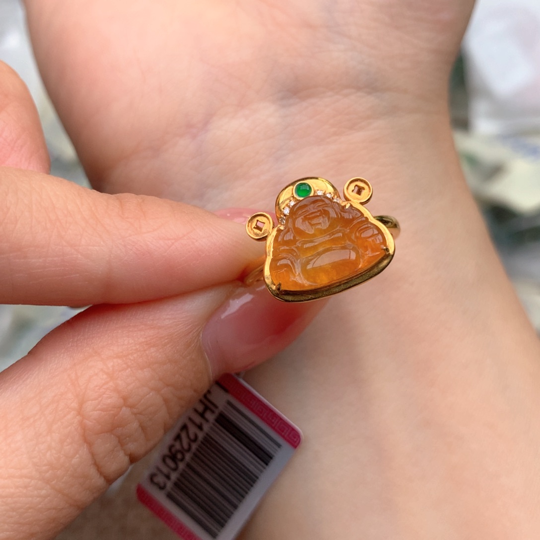 18K金镶嵌挂件翡翠