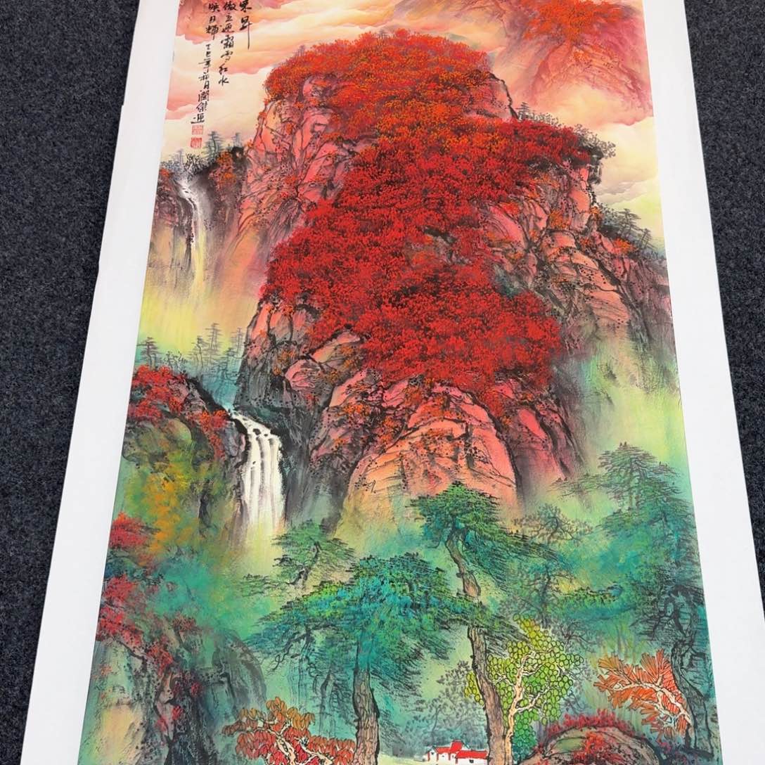 国画纯手绘山水花鸟作品