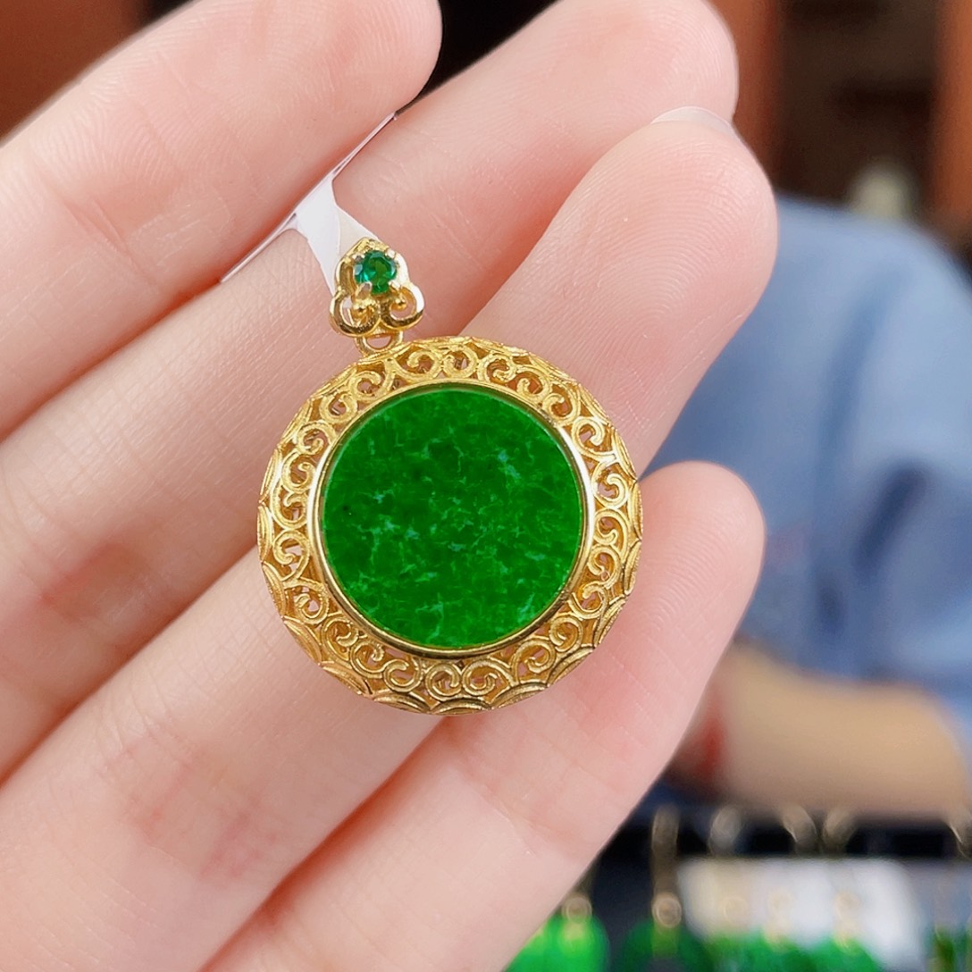 翡翠银S925镶嵌耳饰