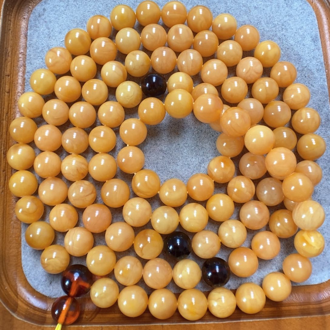 蜜蜡项链未镶嵌伽*蜜蜡108