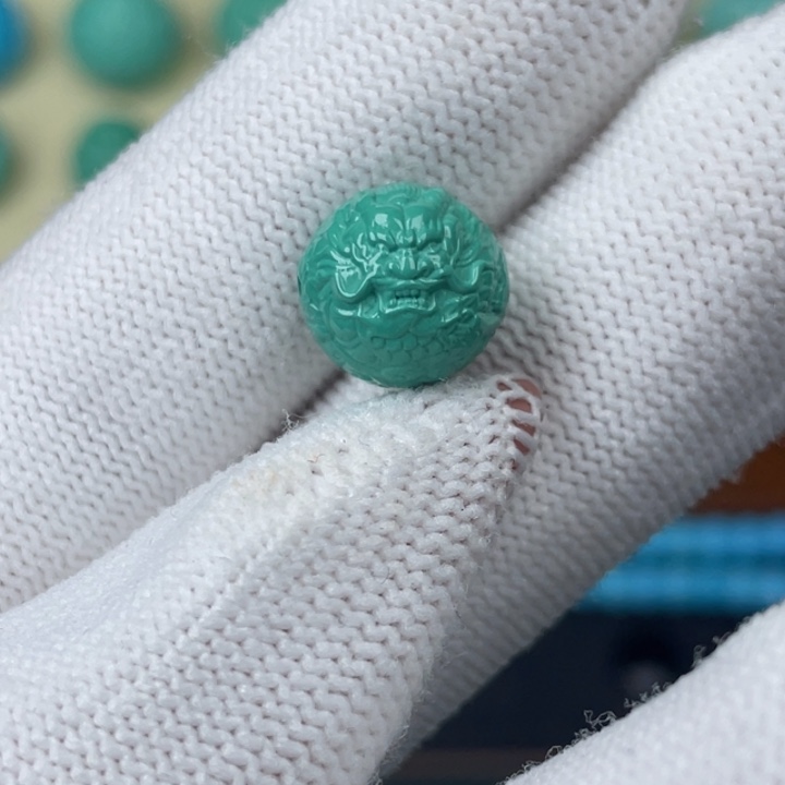 高瓷绿11mm龙珠圆珠