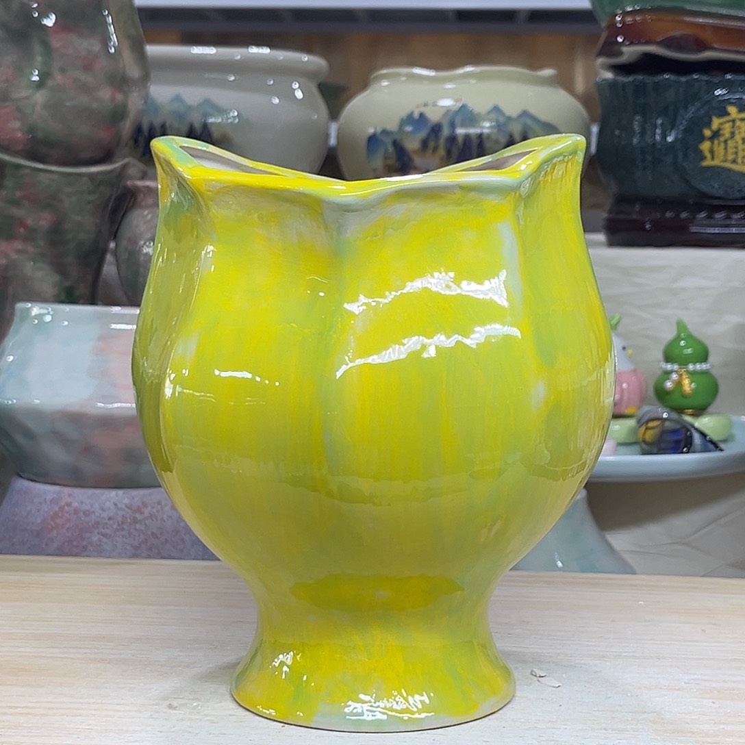 陶瓷绿植多肉微瑕花盆外口径：13*19