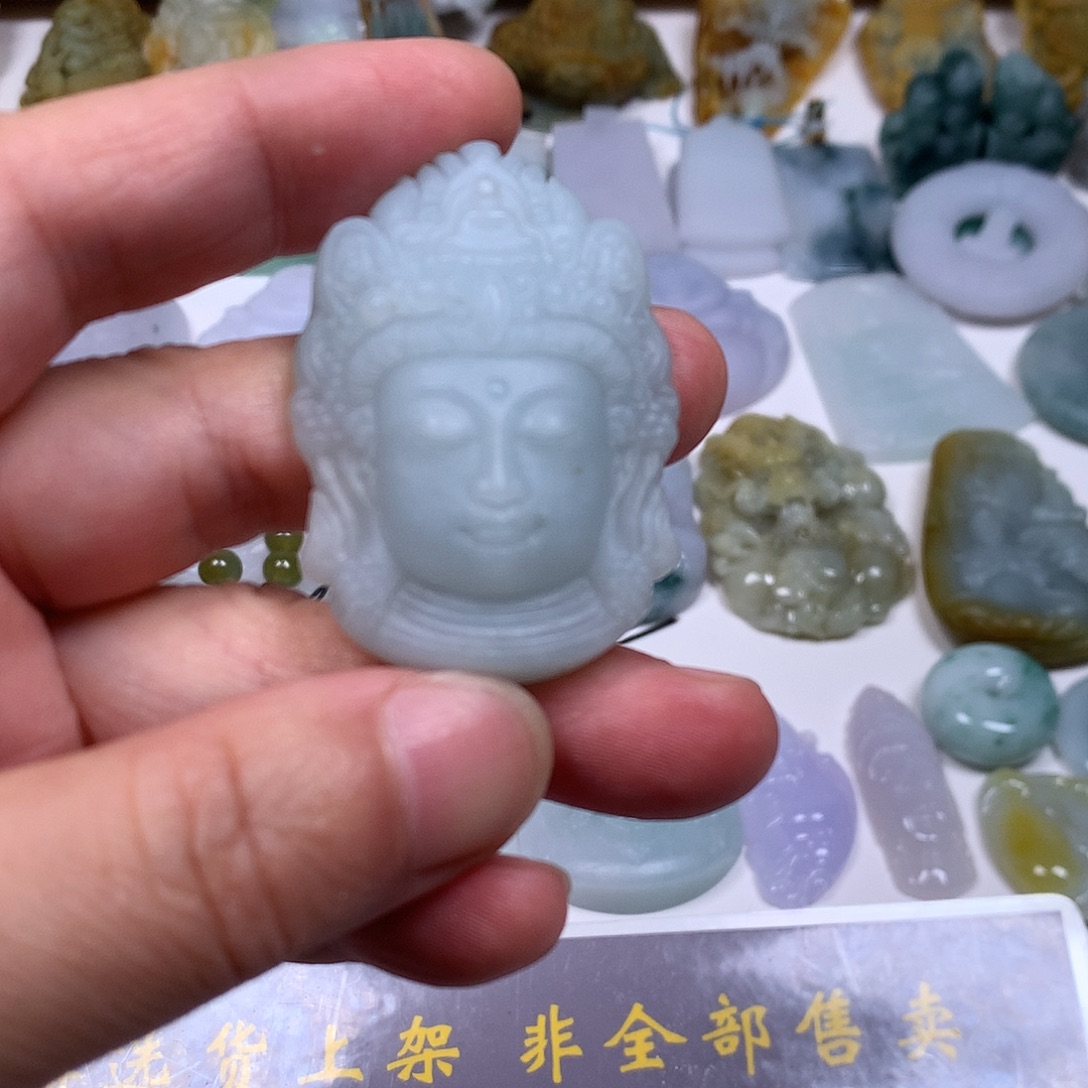 定制翡翠未镶嵌翡翠毛货关音首