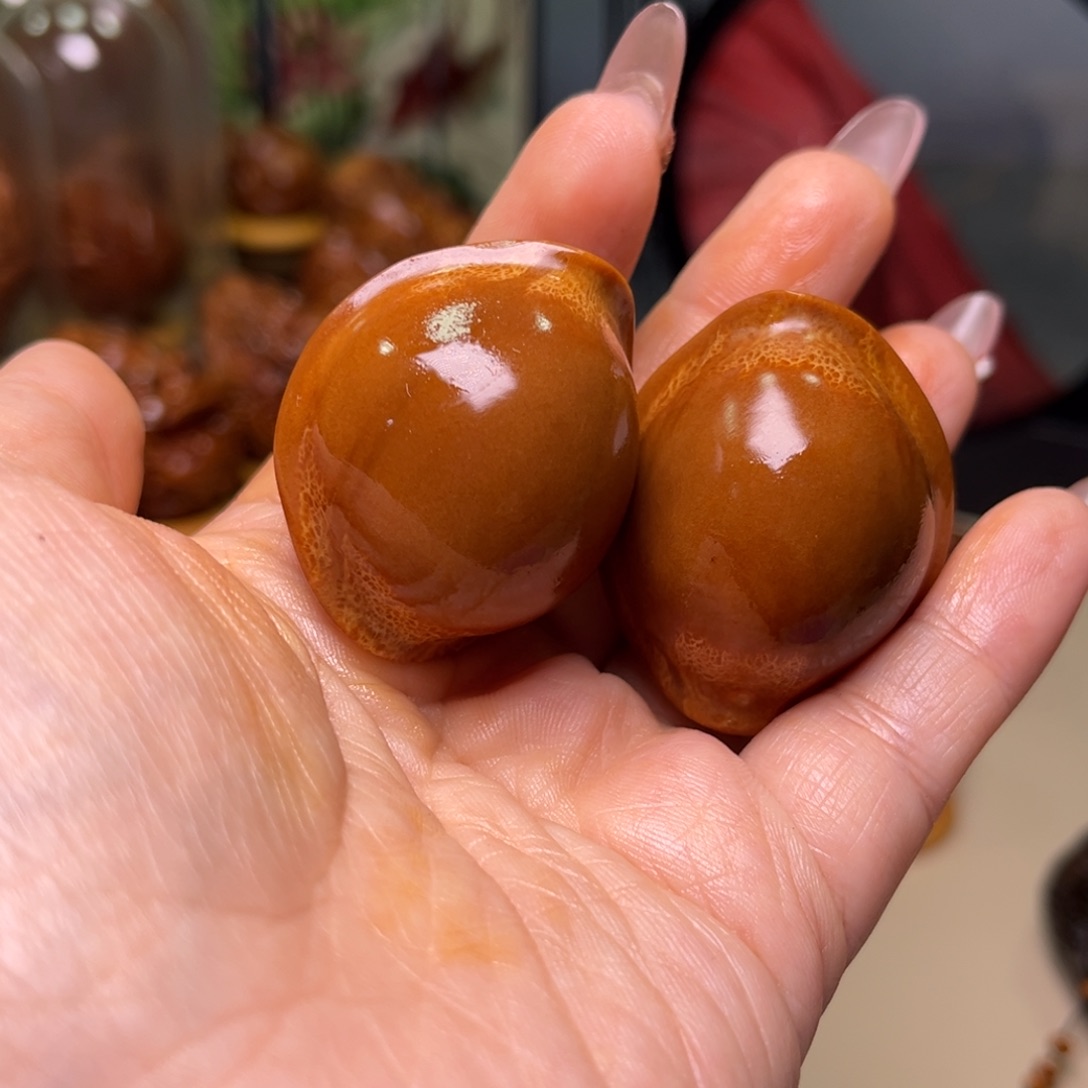 橄榄核手串/手链元宝富甲一对 三点四