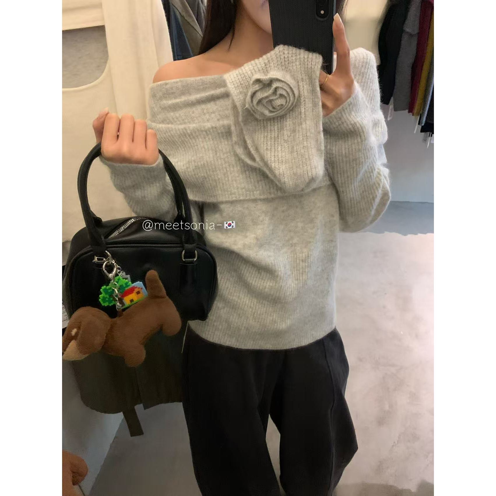L-8919#MEETSONIA#『30%浣熊绒10%羊毛』高品质·精致减龄毛衣（