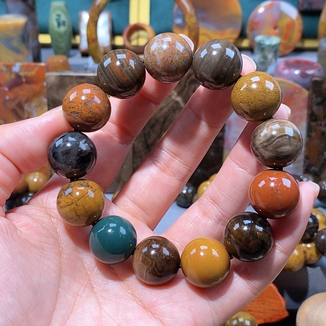 硅化玉天然北票硅化玉手串未镶嵌4**0天然北票硅化玉手串