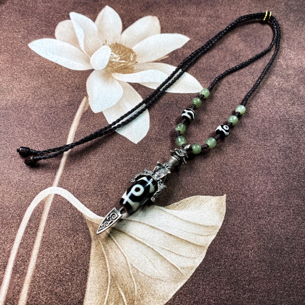 玛瑙坛城三眼杵杵吊坠时尚个性设计藏式民族风颈饰