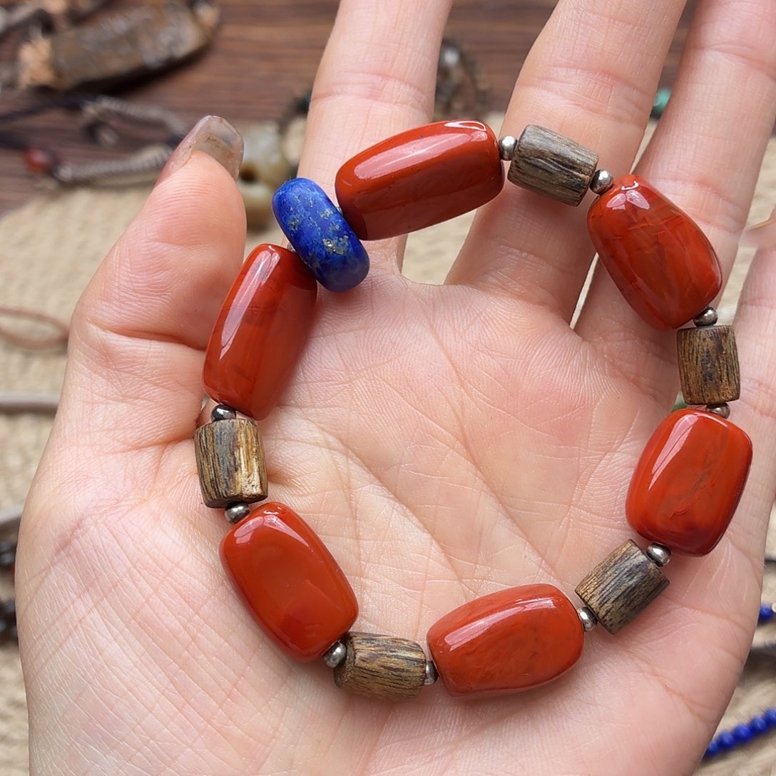 淡***蛋南红玛瑙未镶嵌手链